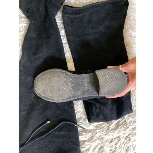 Black Suede Aldo Over-the-knee Boot Block heel Thigh High Boots - Picture 5 of 5